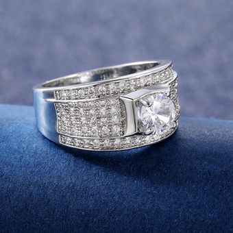 Anillo De Bodas De Hombres Preciosos Huitan Brillante Cúbico 