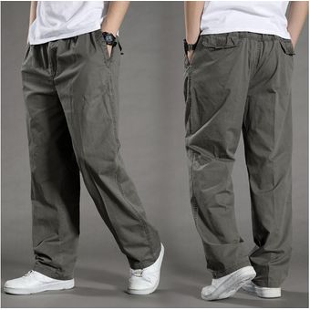 6XL,#011 Army Green CUI holgada Pantalones tácticos bombachos para hombre ropa de algodón informal deportiva de talla grande 