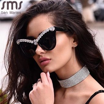 Gafas de sol de diamante de ojo de gato modelos femeninosmujer 