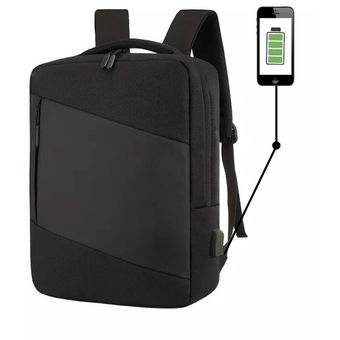 Mochila Antirrobo Impermeable Anticorte Puerto Usb - Negro GENERICO