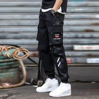 Ropa nueva de los hombres Multi bolsillos Cargo de harén pantalones Hip Hop Casual Hombre Pantalones chándal pantalones de moda Harajuku pantalones de los hombres #KX2203 