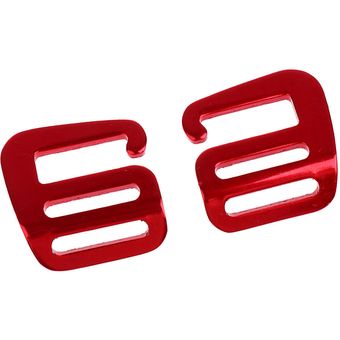 2 Pcs Hebilla de Correas de Cinturón Aleación de Aluminio 25mm rojo 