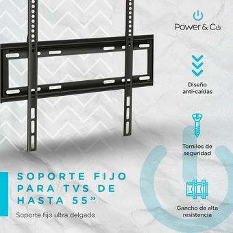 Soporte metálico fijo para pantalla de 26 a 65 pulgadas, soporta