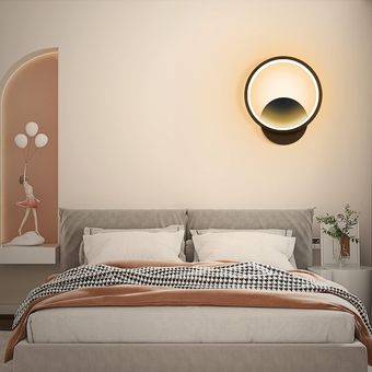 OOWOLF Lámpara De Pared Interior 12W Moderna Apliques De Pared Blanco Cálido Para La Sala De Estar Dormitorio Baño Cocina Comedor 