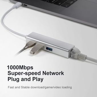 OFCCOM-adaptador Ethernet USB 3,0 2,0 a RJ45 Hub 101001000M tarje 