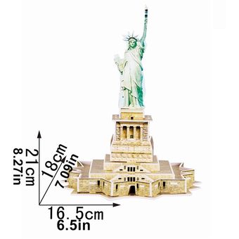estatua de la libertad Stereo 3D Jigsaw Mini-Mundial Modelo edificio del rompecabezas los niños del rompecabezas de papel 