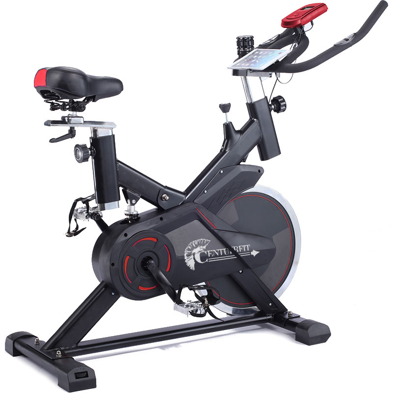 Bicicleta Fija 13Kg Centurfit Spinning Gym Fitness Hogar Ejercicio Negro