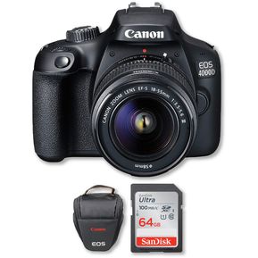 Canon 4000D con lente 18-55mm Memoria 64Gb 100Mbs  Bolso