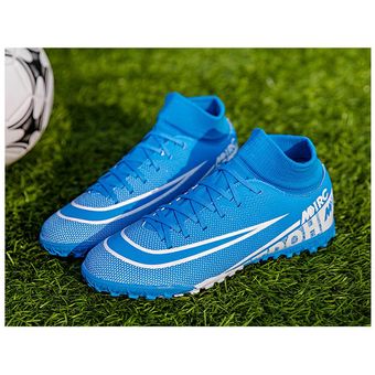 Zapatos de fútbol de caña alta TF suela de goma unisex Blanco TF 