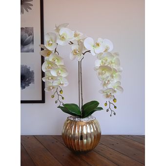 Arreglo flores artificiales  Orquídeas artificiales, Flores artificiales,  Arreglos orquideas