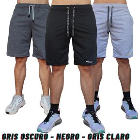 3 Unid de Shorts Largos Mundo Alfa de Hombre Regular Fit