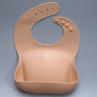 Babero de silicona sólida con cesta para ali #003 apricot 