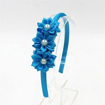 accesorios para el pelo de princesa Bonitas flores de Color liso diademas Aro para el pelo para niña accesorios para el pelo de perlas 