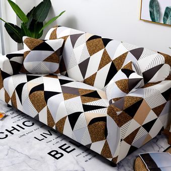 Sala de estar Funda de sofá elástica de geometría simple 