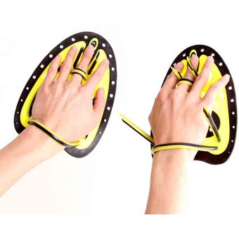 de silicona palas planas guantes de buceo Paletas de Entrenamiento de natación profesionales aletas de mano ajustables 