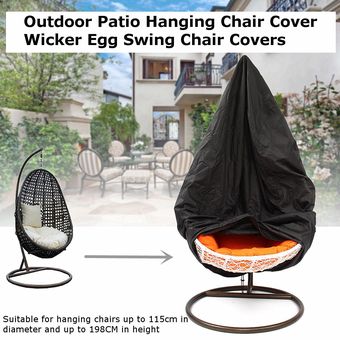 Funda para silla colgante para patio al aire libre Fundas para silla giratoria con huevo de mimbre Resistente al agua 78 H x 45 D 