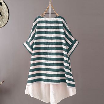 Verde ZANZEA la venta de separación verano de las mujeres casuales con bandas retro del primer golpe camiseta de manga corta de la blusa 