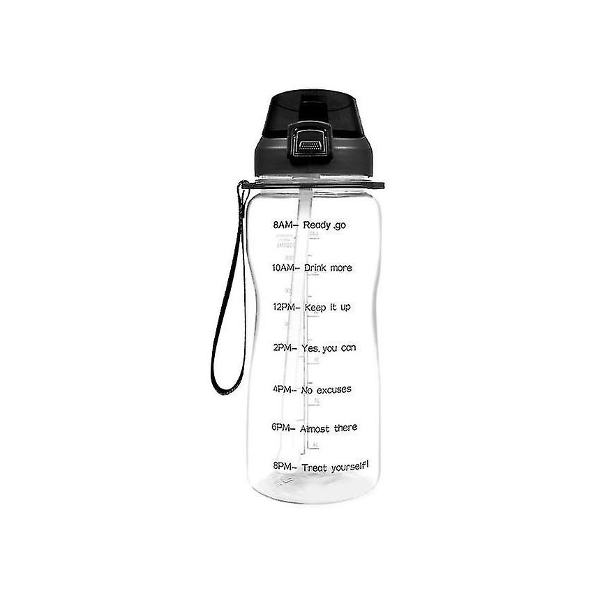 botella de agua 2l con paja y marcador de tiempo, jarro de agua de motivación deportivo