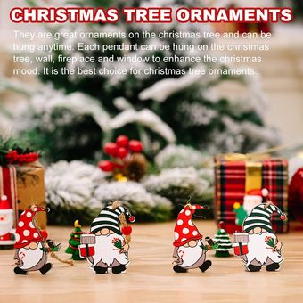 Decoraciones colgantes de árbol de madera de Navidad 4 Pendientes de árbol  de estampado de dibujos animados de cuadrícula | Linio Perú -  GE582HL14HNW1LPE