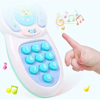 3 pilas AAA teléfono móvil música LED 17cm x 6,5 cm Juguete interactivo para bebé de simulación con Control remoto eléctrico juguete 