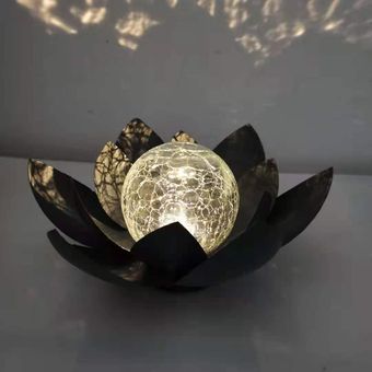 Lámpara de la bola de cristal solar LED Lotus impermeable de la luz del jardín del césped del paisaje del LED 