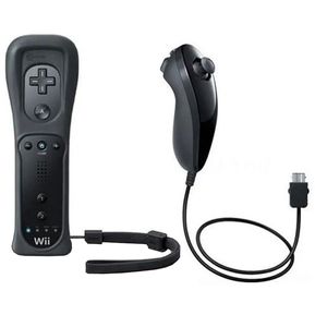 Pareja Control Remoto Wii Nintendo Consola Nunchuck Bluetooth Negro