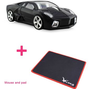 Mouse óptico USB CHYI-ratón inalámbrico en forma de coche deportivo 