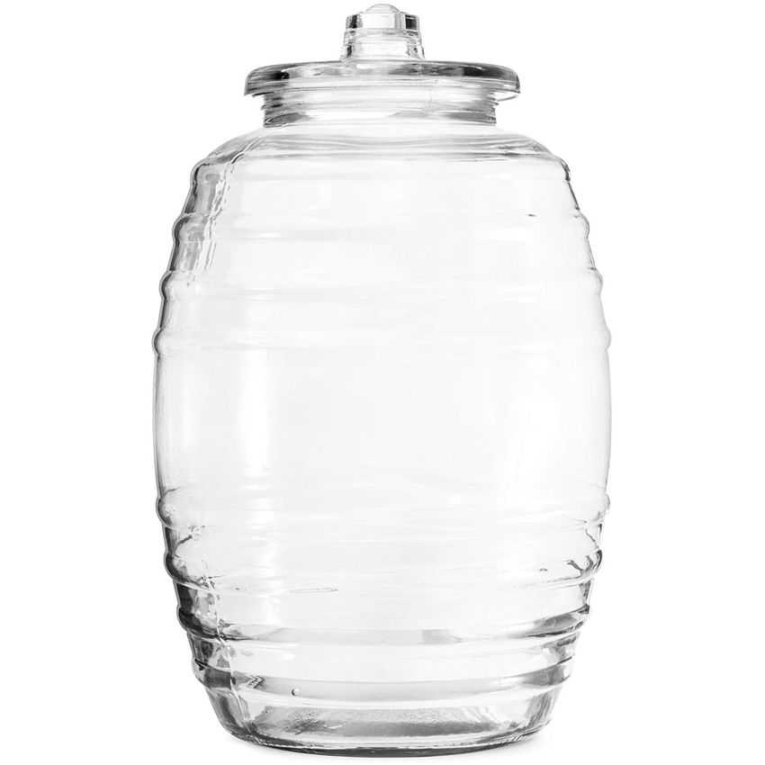 Vitrolero mexicano transparente con tapa, jarra de 5 galones para Aguas  Frescas, jugo, té de sol u otras bebidas con tapa, 20 L transparente