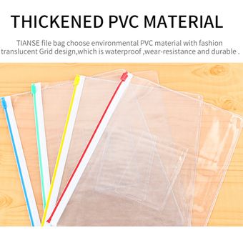 20pcs  set Transparente de alta calidad PVC PLÁSTICO PLÁSTICO Zumera de papelería A4 TS-056 