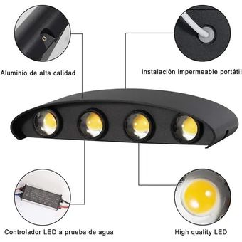 8w Led Lampara Pared Industrial Ip65 Impermeable 