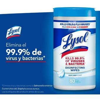 Toallitas Desinfectantes Lysol de Superficies Ocean 80 Toallitas