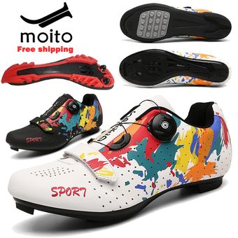 Zapatillas de ciclismo profesionales para hombre y mujer,zapatos atléticos para bicicleta de montaña,con autosujeción,para exteriores #black MTB 