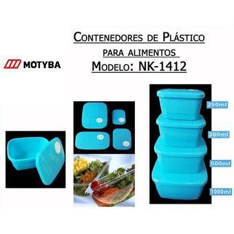 Contenedor plastico lunch para alimentos-Libre de BPA 