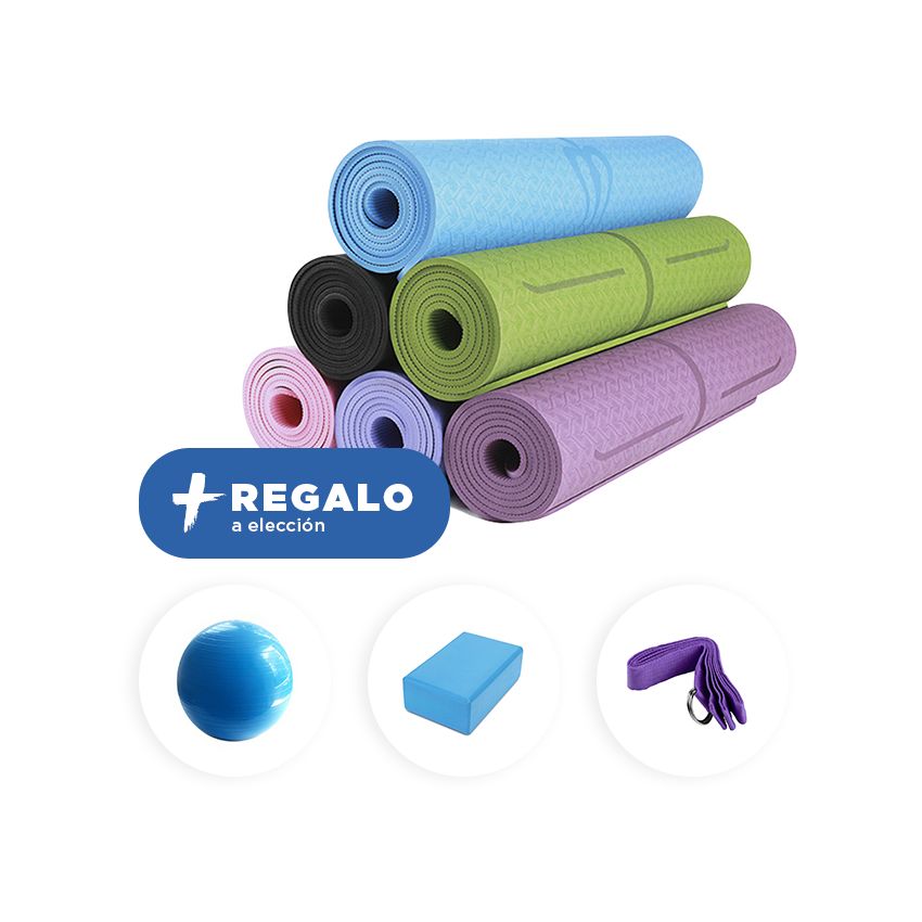 Mat de Yoga 8 mm reciclable y ecológico + Regalo