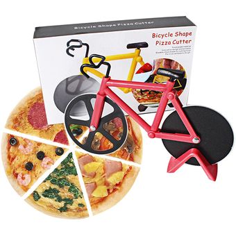 Blue WHK Cortador de Pizza de Bicicleta de Acero Inoxidable,Cortador de Rueda de Pizza,Divisor de Masa de Bicicleta,Rueda de Pizza,Utensilios de Cocina 