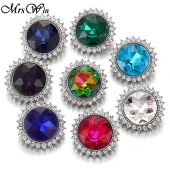 6 Piezaslote De Joyas De Snap Color Mixto Diamante Cristal 