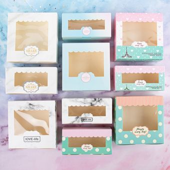 Cajas de papel con ventana para decoración de pasteles y galletas s 