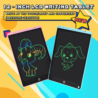 # 12 pulgadas de colores rosa 12  9.5 pulgadas LCD Escritura Tableta Dibujo electrónico Dibujo Doodle Tablero Digital Colorido Pad de escritura a mano Regalo perfecto para niños y adultos 