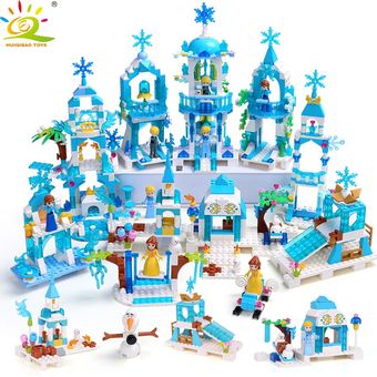amigos Castillo de hielo princesa reina bloques de construcción Casa de las muchachas bajo el agua Palacio sirena figuras niños Juguetes HON 