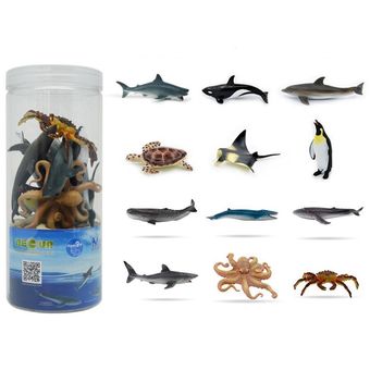 Set Figuras de Animales del Mar 12 Piezas Recur 