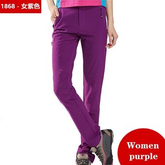 #Women Purple Pantalones de pesca superelásticos para hombre y mujer,ropa impermeable de secado rápido,transpirable,cómoda,suave,para deportes al aire libre 