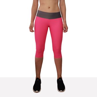 Leggings Mallas Fitness Talle Alto Mujer Rojo Fuchsia