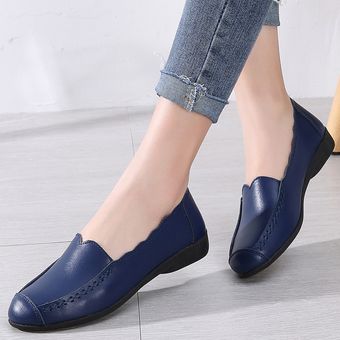 Zapatos planos casuales de todo fósforo para mujer-Azul 