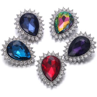 6 Piezaslote De Joyas De Snap Color Mixto Diamante Cristal 
