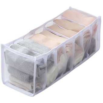 7 células Grises Sujetador Organizador compartida del organizador del armario para la ropa interior calcetines Inicio Separado de almacenaje plegable Organizador de cajones 
