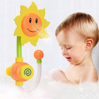 grifo de ducha de girasol prensa j Bonito juguete de baño para bebé 