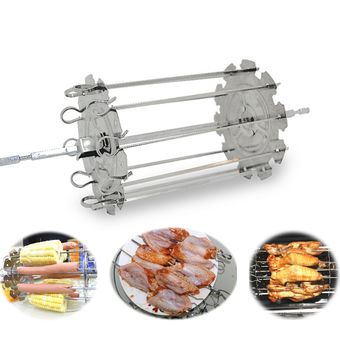 herramientas de grado alimenticio Asador de barbacoa de acero inoxidable 304 parrilla tambor jaula rotativa para hornear pollo 