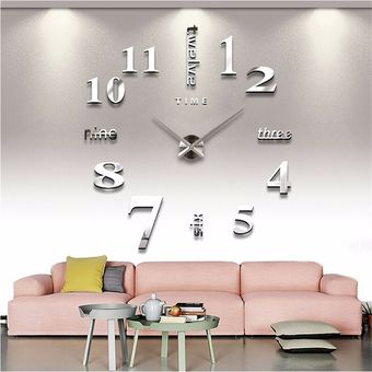 3D Wall Clock Mirror Wall Stickers Creative DIY Wall Clock ~ 