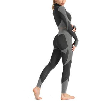 Conjuntos de Yoga estampados para mujer ropa deportiva para gimnasio chánd 