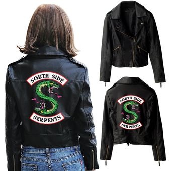 Riverdale-chaqueta de moto Riverdale south side serpents para mujer, 